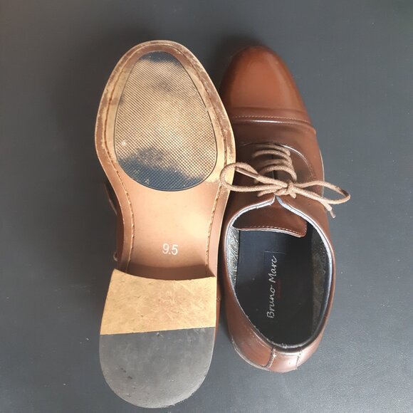 Bruno Marc SZ 9.5 Louis-2 Chestnut Men's Leather Cap Toe Oxford Shoes - Picture 6 of 15